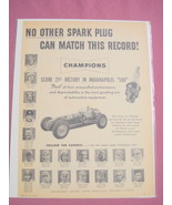 1951 Indianapolis 500 Champions Spark Plug Ad Indy - £6.37 GBP