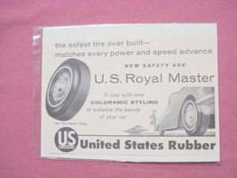 1956 Ad United States Rubber Tires U. S. Royal Master - £6.25 GBP