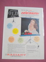 1956 Color Ad Radiant Colormaster Projection Screen - $7.99