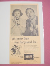 1950's Sid Caesar and Imogene Coca Hanes Underwear Ad - $7.99