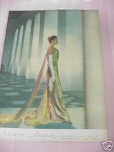 1954 Modess Tampons Color Ad Woman In Gold Gown - £6.28 GBP