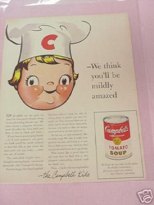 1955 Campbell's Tomato Soup Color Ad Campbell Kids - $7.99