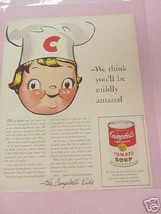 1955 Campbell&#39;s Tomato Soup Color Ad Campbell Kids - £6.28 GBP