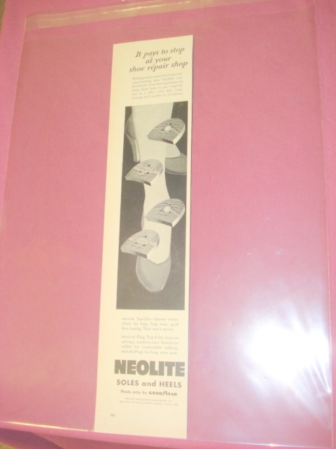 1955 Neolite Soles and Heels Ad Made By Goodyear - $7.99