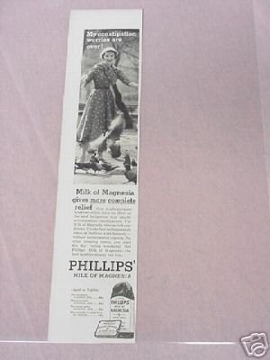 Primary image for 1955 Phillips' Milk of Magnesia Ad More Complete Relief