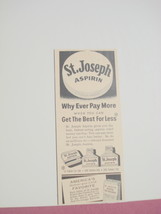 1955 St. Joseph Aspirin Why Ever Pay More Ad - £6.28 GBP