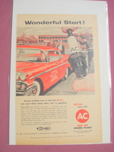1957 AC Hot Tips Spark Pulgs &quot;Wonderful Start&quot; Ad - £6.24 GBP
