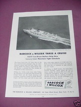 1958 Babcock &amp; Wilcox Boilers Ad S.S. Santa Rosa - £6.24 GBP