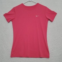 Nike Women&#39;s Shirt Size S Small Pink Dri Fit Casual Crew Neck Top - $15.87