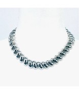 Napier Silvertone Link Chocker Necklace Hollowed Dome 16-1/2&quot;  - $476.24 MXN