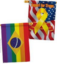 Brazil Pride - Impressions Decorative Support Our Troops House Flags Pack HP1486 - £47.93 GBP