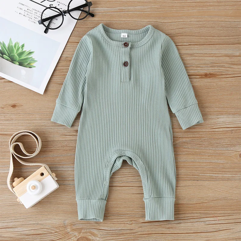 By boys girls romper playsuit overalls cotton long sleeve baby jumpsuit newborn clothes thumb200