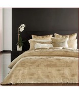 Donna Karan Vapor 3P Full queen Duvet cover Shams Set Gold - €251,57 EUR