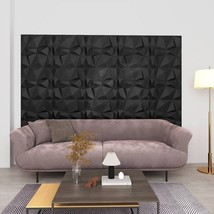  3D Wall Panels 12 pcs 19.7&quot;x19.7&quot; Diamond Black 32.3 ft - $99.49