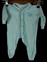 Vintage Carters PJs Pajamas 1970s Snail Embroidered Blue Boys Girls NB 0... - £43.99 GBP