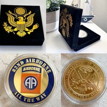 US Army 82nd Airborne Challenge Coin with velvet presentation box - £15.78 GBP