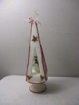 Vintage 1960s Styrofoam Steeple Snowman Christmas Ornament Rare - £35.60 GBP