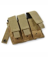 NEW Military Style Tactical Triple Pistol Mag Magazine MOLLE Pouch - COY... - $18.71