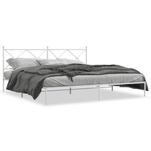  Bed Frame White Powder-Coated Steel Full Bed Frame Rectangular - $336.44 CAD