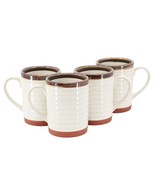 Gibson Home Terra Bella 4 Piece 18.5 Ounce Terracota Mug Set in Pearl White - $80.99