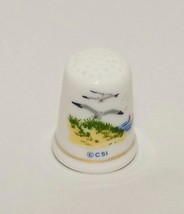 Smith Island Maryland Beach Thimble 1&quot; Porcelain Cape Shore Sailboat Sea... - $22.66