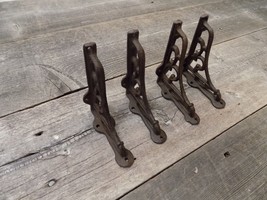 4 Antique Style Shelf Brackets Wall Moun Cast Iron Corbels SMALL 3 1/2&quot; ... - $24.99