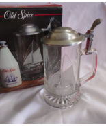Vintage Old Spice Glass Beer Stein Etched Columbia 1901 Yacht West Germa... - $50.24 CAD