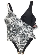 Shore Shapes Plus Bathing Suit Womens size 24W One Piece Swim Suit Black... - £28.76 GBP