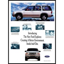 1995 Ford Explorer SUV Vintage Print Ad Mountain Top Fish Tank Wall Art ... - $10.97