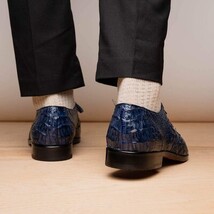 Lacio Genuine Caiman Crocodile Lace up Navy image 11