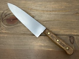 Vintage Chicago Cutlery Chef Knife- 42S Walnut Handle 8” Blade Full Tang... - $39.55