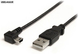 3 ft. USB 2.0 A Male to Mini-B (5-Pin) Male Right Angle Cable - $23.99