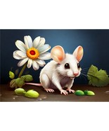 Souris et fleur Clipart - 4 JPG de haute qualité - Téléchargement numéri... - €1,34 EUR
