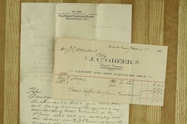 Vintage Paper MARTINSVILLE VA JC GREER General Insurance 1907 SANDERS Fa... - £9.87 GBP
