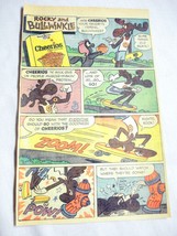 1963 Cheerios Color Ad With Rocky and Bullwinkle on a Skateboard - $7.99