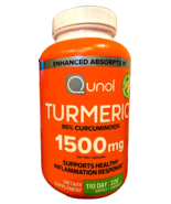 Qunol Turmeric (95%Curcuminoids) 1500 mg+Ginger+Black Pepper 220Caps EXP... - $63.52 CAD