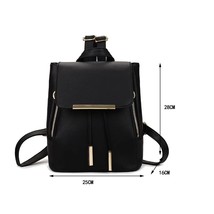 Fashion Women PU Leather Drawstring Rua Preppy Style Pure Color Backpack Junior  - £106.92 GBP