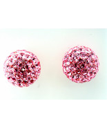 14K WG 6MM WOMEN/CHILDREN PINK SAPPHIRE CLUSTER PUSH BACK STUD EARRINGS - $83.22