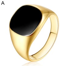 Men&#39;s Ring Punk Rock Smooth Signet Ring For Men Hip Hop Party Jewelry Wholesale  - £7.17 GBP