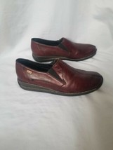 Rieker Tex Leather Burgundy Slip On Shies Women 40/US 9 - £35.61 GBP