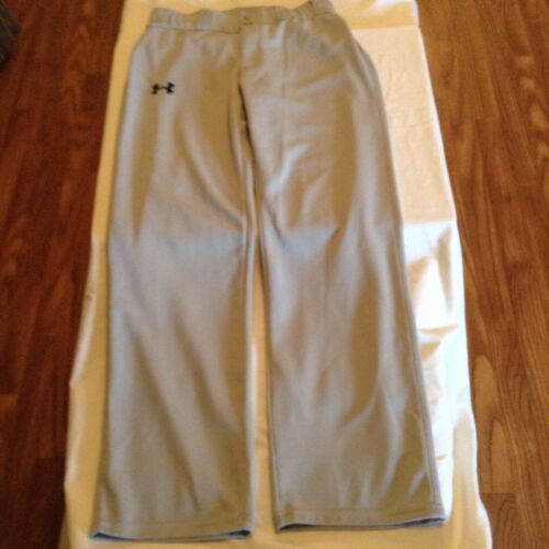 Primary image for Under Armour baseball softball pants Youth Xlarge YXL gray heat gear open leg