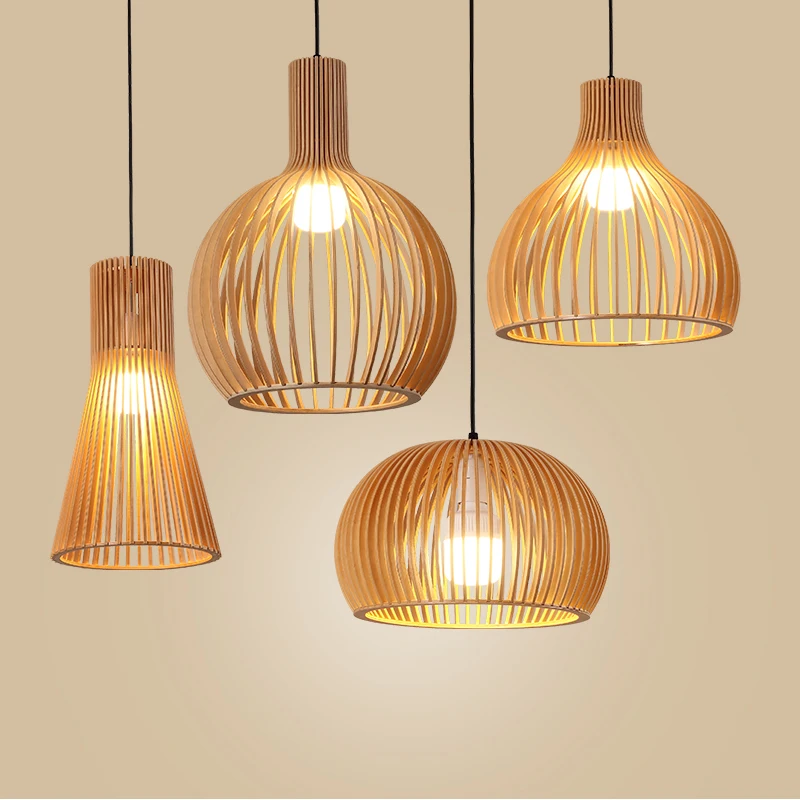 Hand-made Wooden Birdcage Pendant Lamp Netherlands Home Decoration E27 P... - £169.36 GBP+