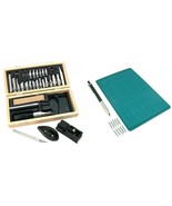 30 Pc Hobby Knife set for Scrapbooking Arts &amp; Crafts with Cutting Mat - £30.23 GBP