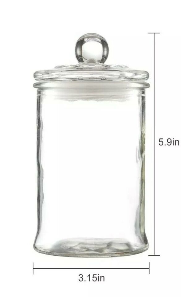 Primary image for Clear Glass ~ Apothecary Jar w/Lid ~ 3.15" Dia. x 5.9" Tall ~ Storage Canister