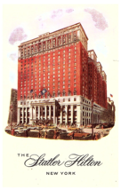 Statler Hilton New York Vintage Hotel Postcard - £4.70 GBP