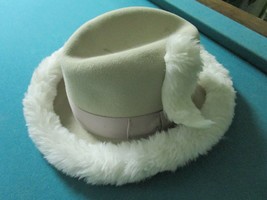 Alpha Godfather Faux Fur -hat - June&#39;s Young Wide Brim Top Flower PICK1 - £75.50 GBP