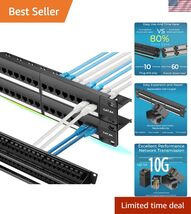 Patch Panel 48 Port Cat6A with Inline Keystone 10G Support, Pass-Thru Co... - $165.31