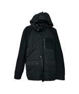 Vince Camuto Mens Black Wool Sleeves Quilted Hooded Jacket Size Small - £23.46 GBP