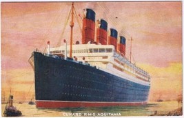 Postcard Cunard Liner RMS Aquitania - $6.92