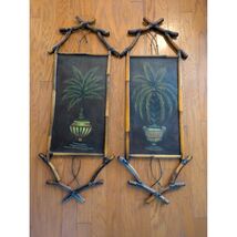 Set Di 2 Bambù Palma Parete Arte Tropical Decorazione Bombay Azienda 41 ... - $176.71